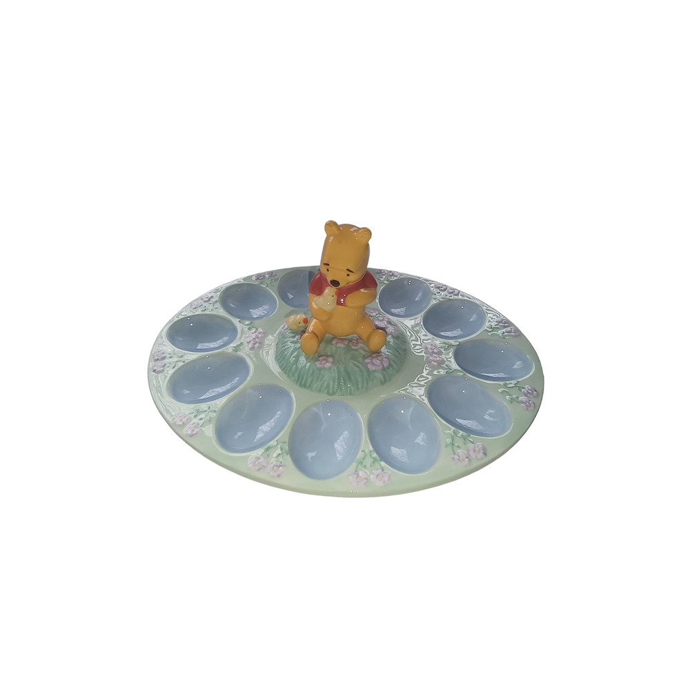 Rare Vintage Winnie The Pooh Disney Deviled Egg Plate 3D